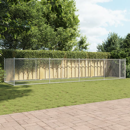 Hundezwinger Mit Tür Grau 8X2X1,5 M Verzinkter Stahl