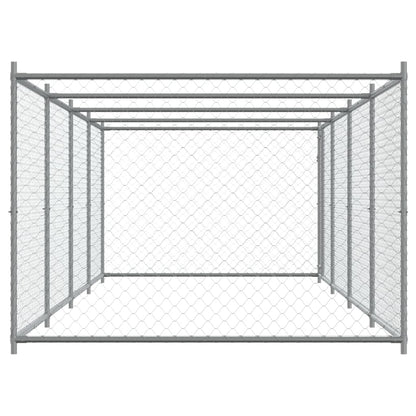 Hundezwinger Mit Tür Grau 8X2X1,5 M Verzinkter Stahl