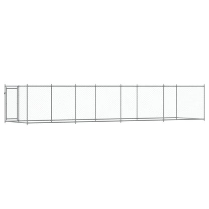 Hundezwinger Mit Tür Grau 8X2X1,5 M Verzinkter Stahl