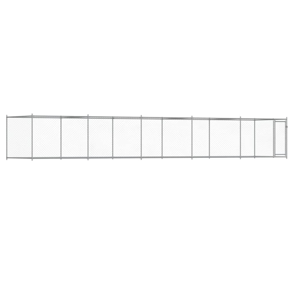 Hundezwinger Mit Tür Grau 10X2X1,5 M Verzinkter Stahl