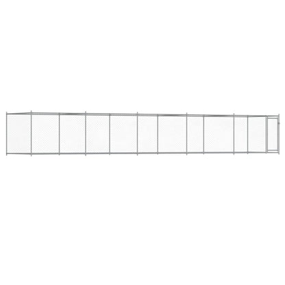 Hundezwinger Mit Tür Grau 10X2X1,5 M Verzinkter Stahl