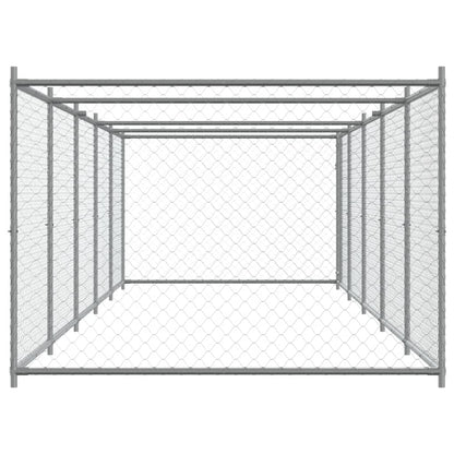 Hundezwinger Mit Tür Grau 10X2X1,5 M Verzinkter Stahl