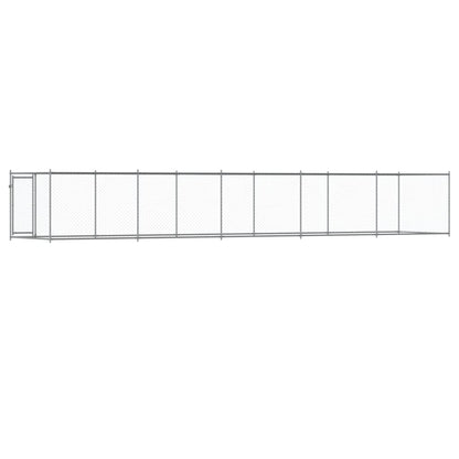 Hundezwinger Mit Tür Grau 10X2X1,5 M Verzinkter Stahl