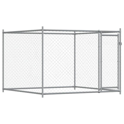 Hundezwinger Mit Tür Grau 10X2X1,5 M Verzinkter Stahl