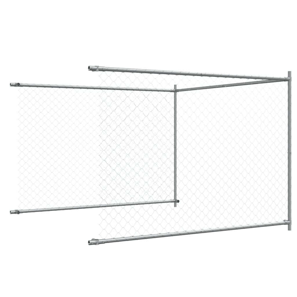 Hundezwinger Mit Tür Grau 10X2X1,5 M Verzinkter Stahl