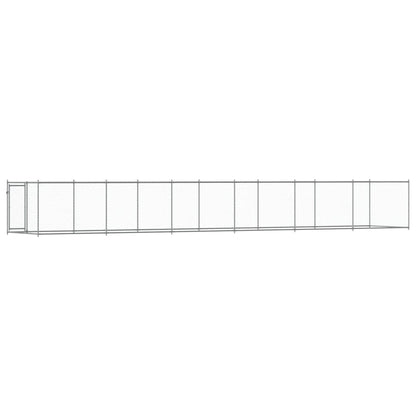 Hundezwinger Mit Tür Grau 12X2X1,5 M Verzinkter Stahl