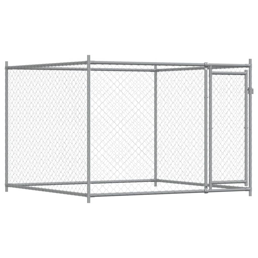 Hundezwinger Mit Tür Grau 12X2X1,5 M Verzinkter Stahl