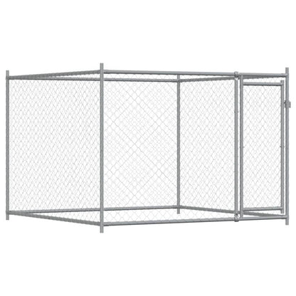 Hundezwinger Mit Tür Grau 12X2X1,5 M Verzinkter Stahl