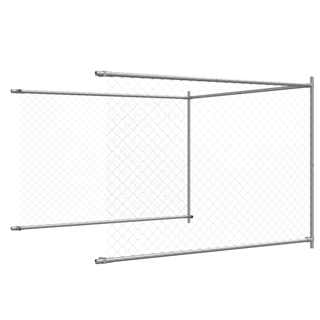 Hundezwinger Mit Tür Grau 12X2X1,5 M Verzinkter Stahl