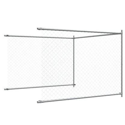Hundezwinger Mit Tür Grau 12X2X1,5 M Verzinkter Stahl