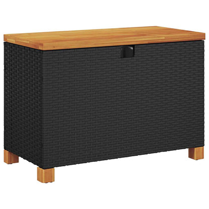 Garten-Auflagenbox 80X40X48 Cm Poly Rattan Akazienholz