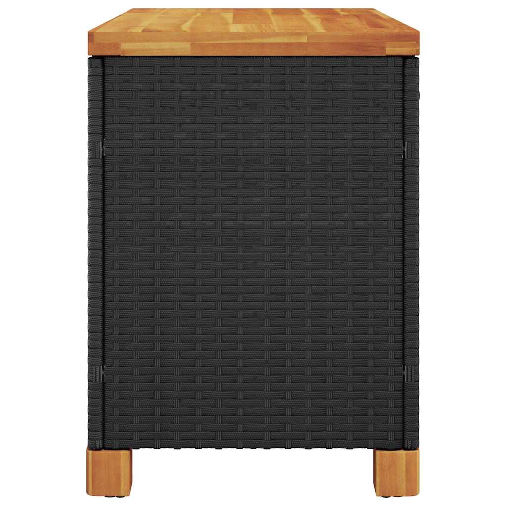Garten-Auflagenbox 80X40X48 Cm Poly Rattan Akazienholz