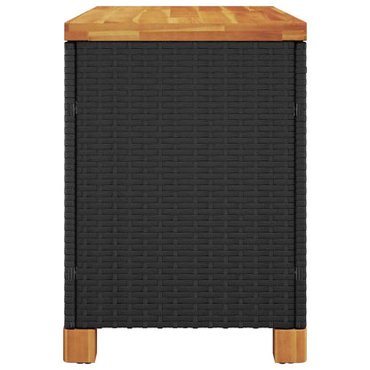 Garten-Auflagenbox 80X40X48 Cm Poly Rattan Akazienholz