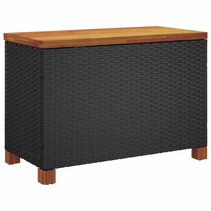 Garten-Auflagenbox 80X40X48 Cm Poly Rattan Akazienholz