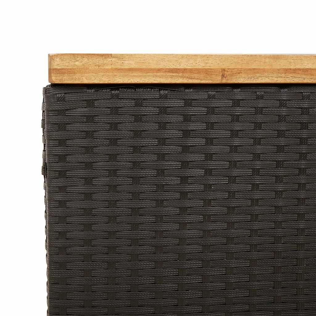 Garten-Auflagenbox 80X40X48 Cm Poly Rattan Akazienholz