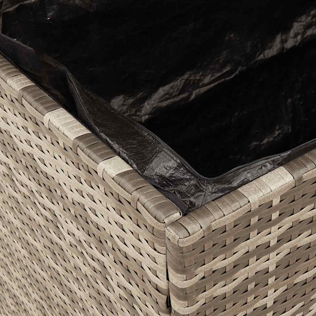 Garten-Auflagenbox 80X40X48 Cm Poly Rattan Akazienholz