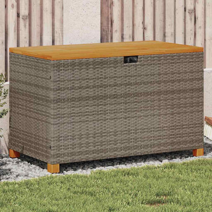 Garten-Auflagenbox 80X40X48 Cm Poly Rattan Akazienholz