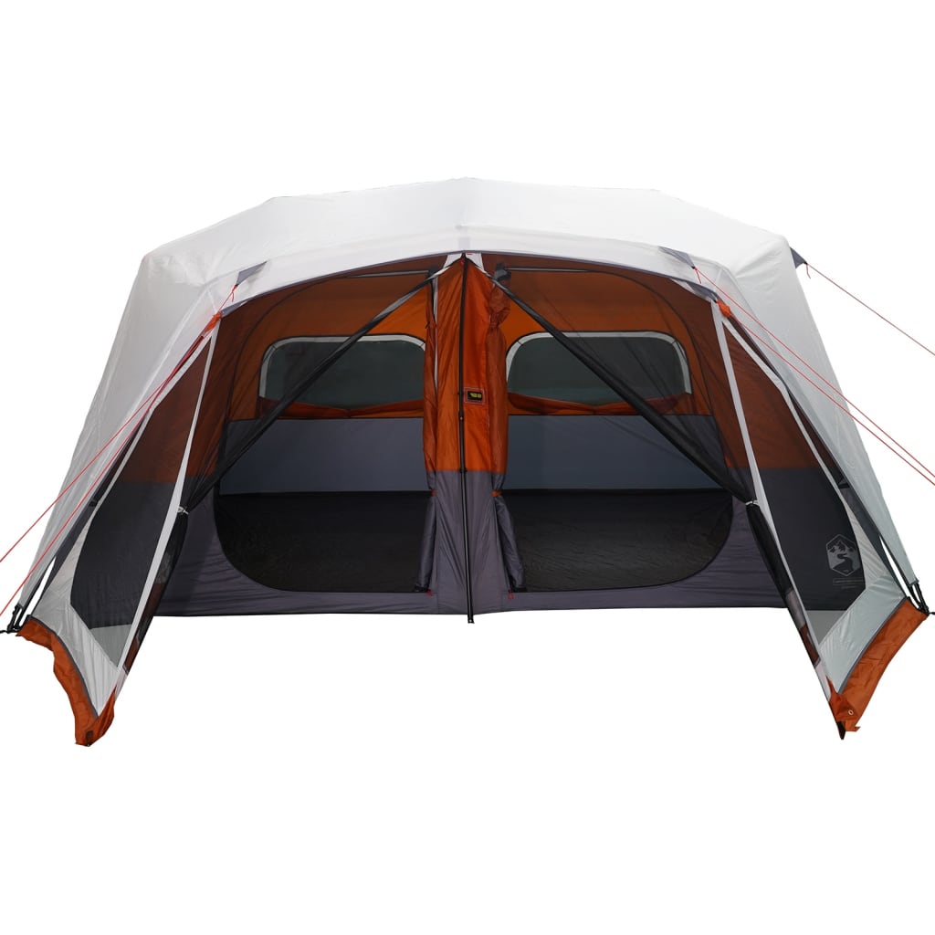 Familienzelt Mit Led 10 Personen Hellgrau Orange Quick Release