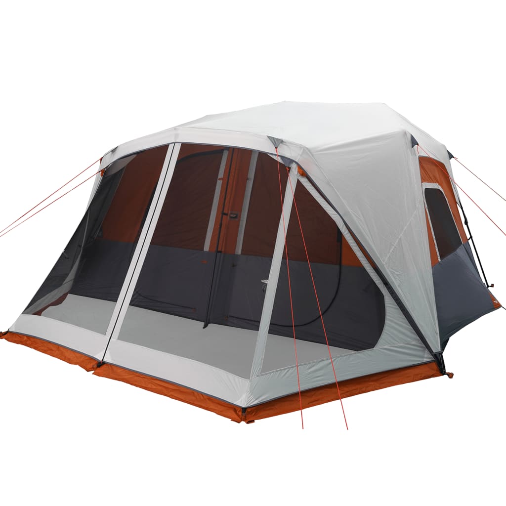 Familienzelt Mit Led 10 Personen Hellgrau Orange Quick Release