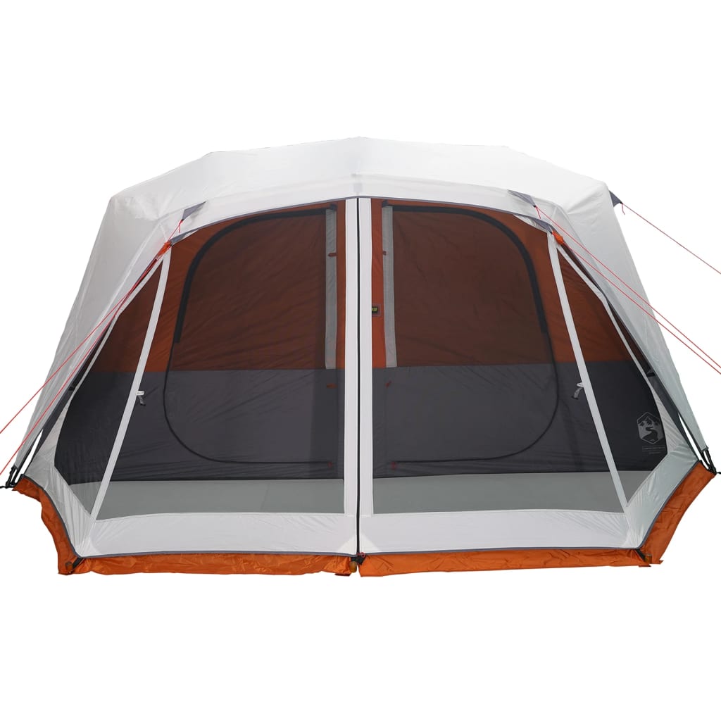 Familienzelt Mit Led 10 Personen Hellgrau Orange Quick Release