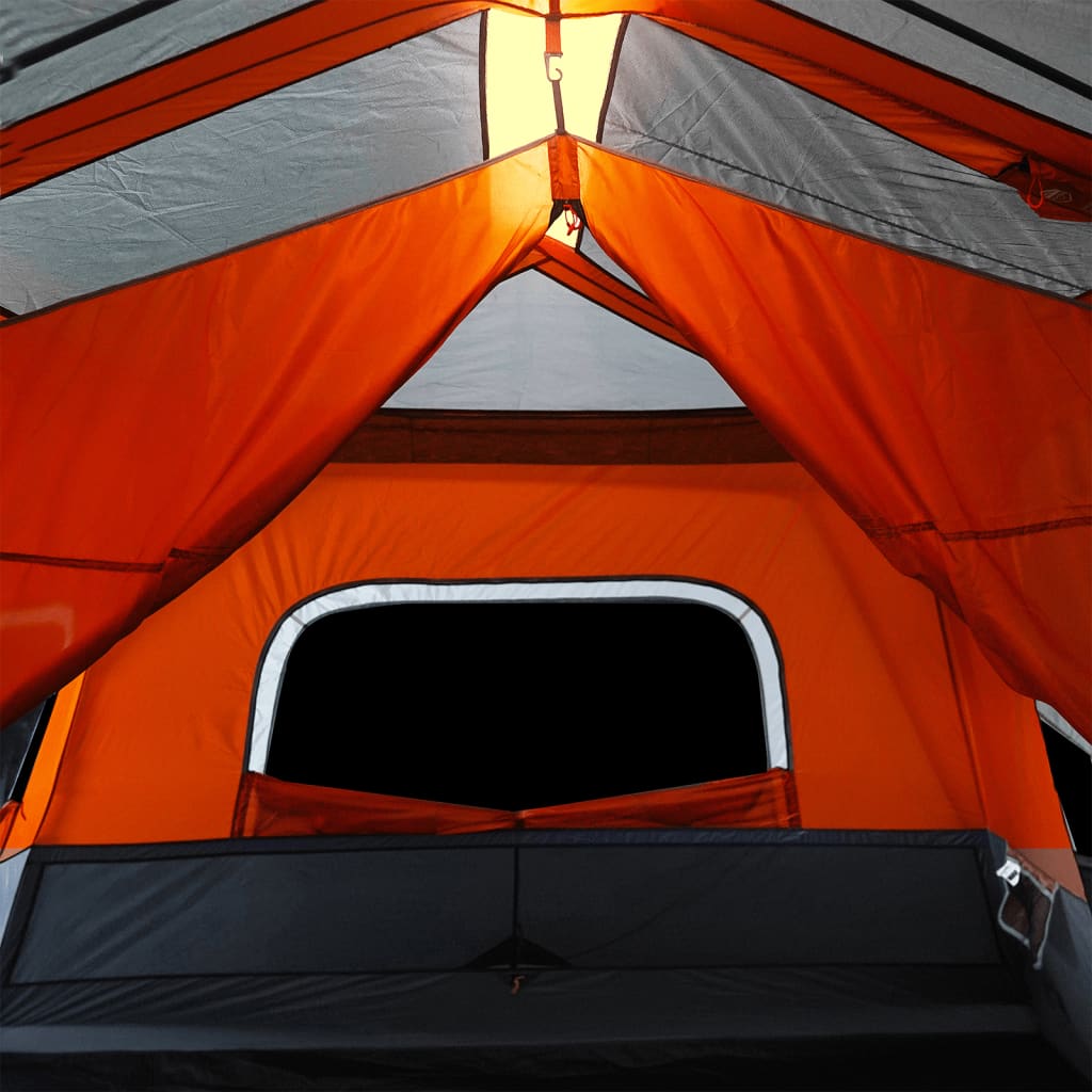 Familienzelt Mit Led 10 Personen Hellgrau Orange Quick Release