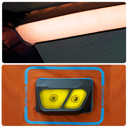 Familienzelt Mit Led 10 Personen Hellgrau Orange Quick Release
