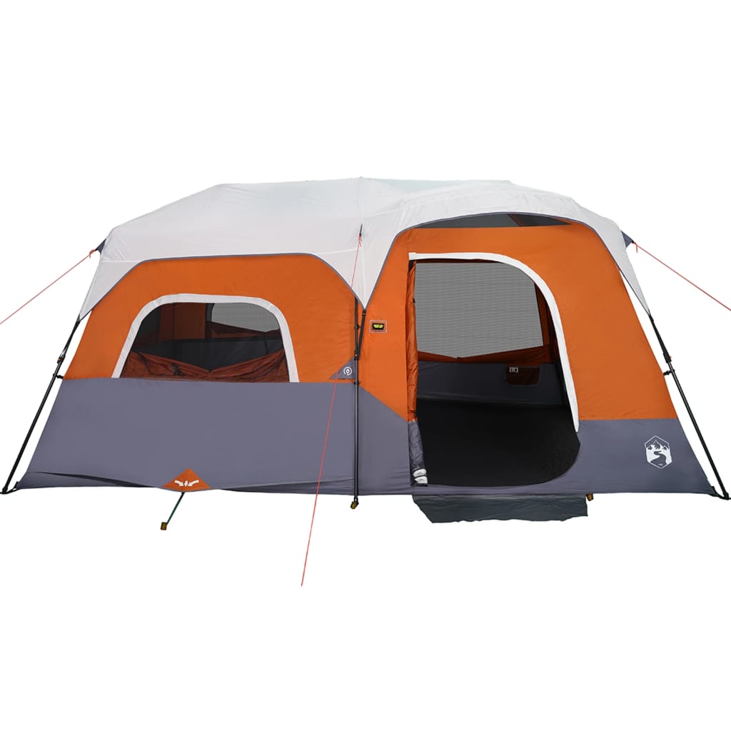 Familienzelt Mit Led 9 Personen Hellgrau Orange Quick Release