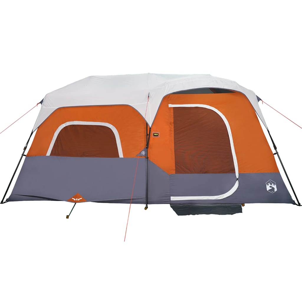 Familienzelt Mit Led 9 Personen Hellgrau Orange Quick Release