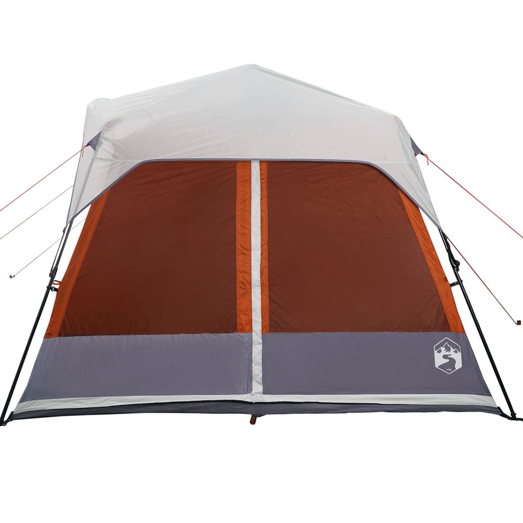 Familienzelt Mit Led 9 Personen Hellgrau Orange Quick Release