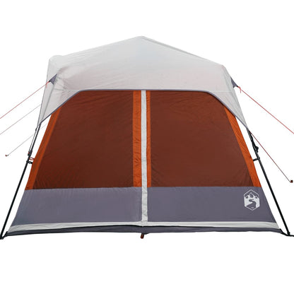 Familienzelt Mit Led 9 Personen Hellgrau Orange Quick Release