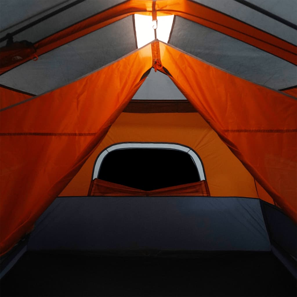 Familienzelt Mit Led 9 Personen Hellgrau Orange Quick Release