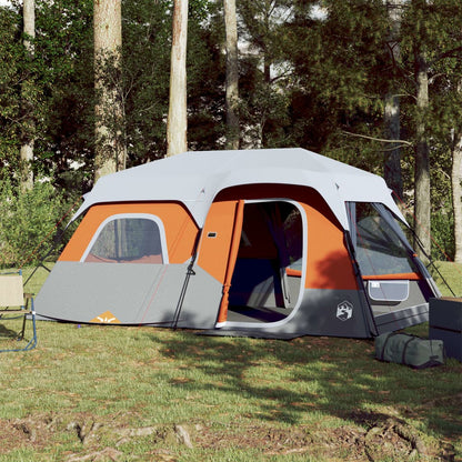 Familienzelt Mit Led 9 Personen Hellgrau Orange Quick Release