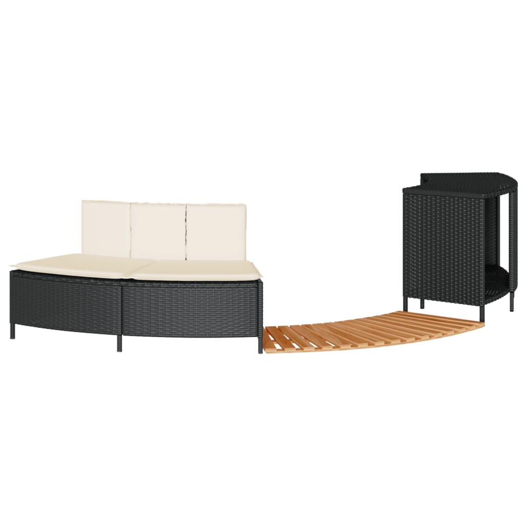 Whirlpool-Umrandung Poly-Rattan Und Massivholz Akazie