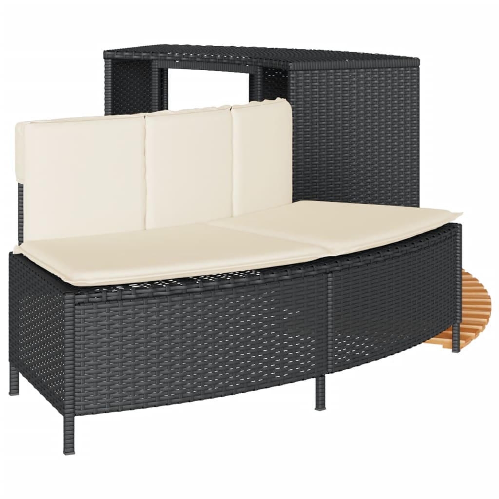 Whirlpool-Umrandung Poly-Rattan Und Massivholz Akazie