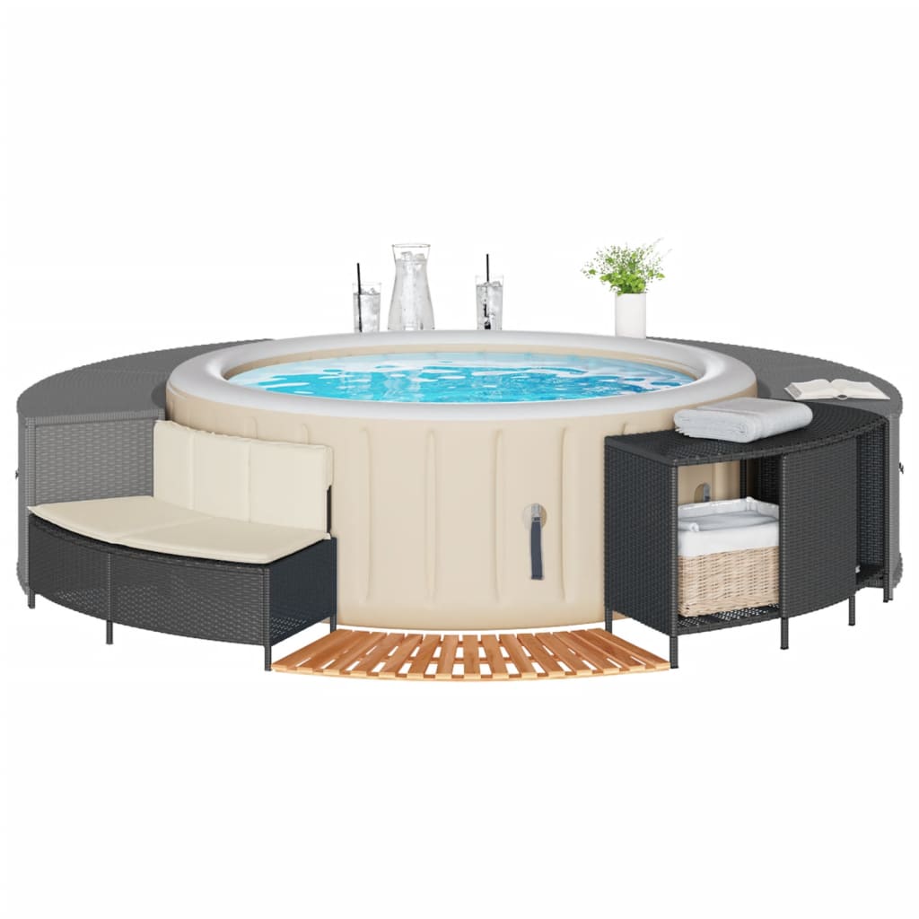 Whirlpool-Umrandung Poly-Rattan Und Massivholz Akazie