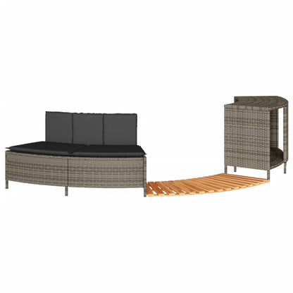 Whirlpool-Umrandung Poly Rattan Und Massivholz Akazie