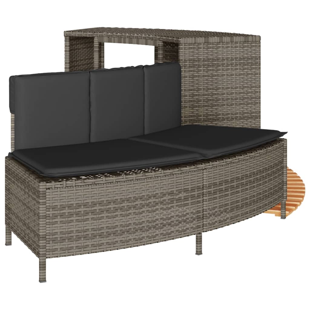 Whirlpool-Umrandung Poly Rattan Und Massivholz Akazie