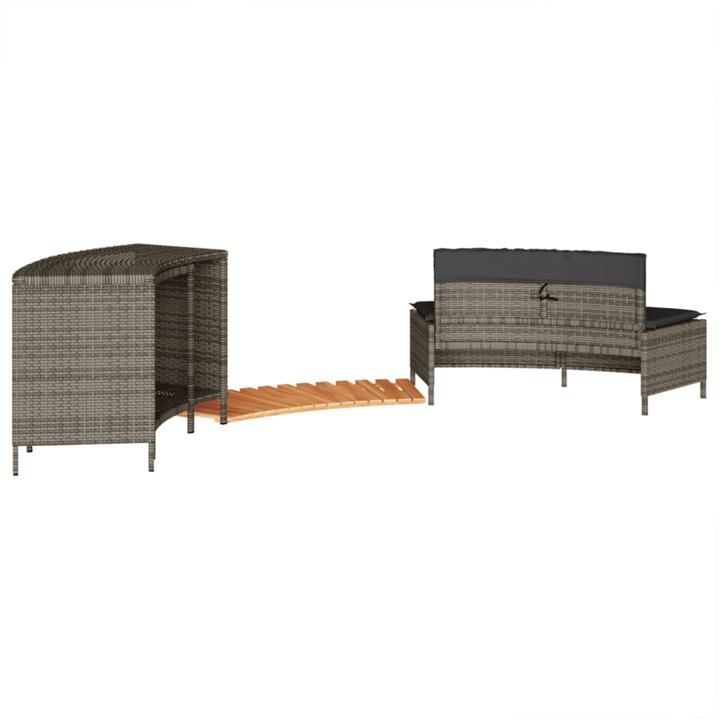 Whirlpool-Umrandung Poly Rattan Und Massivholz Akazie