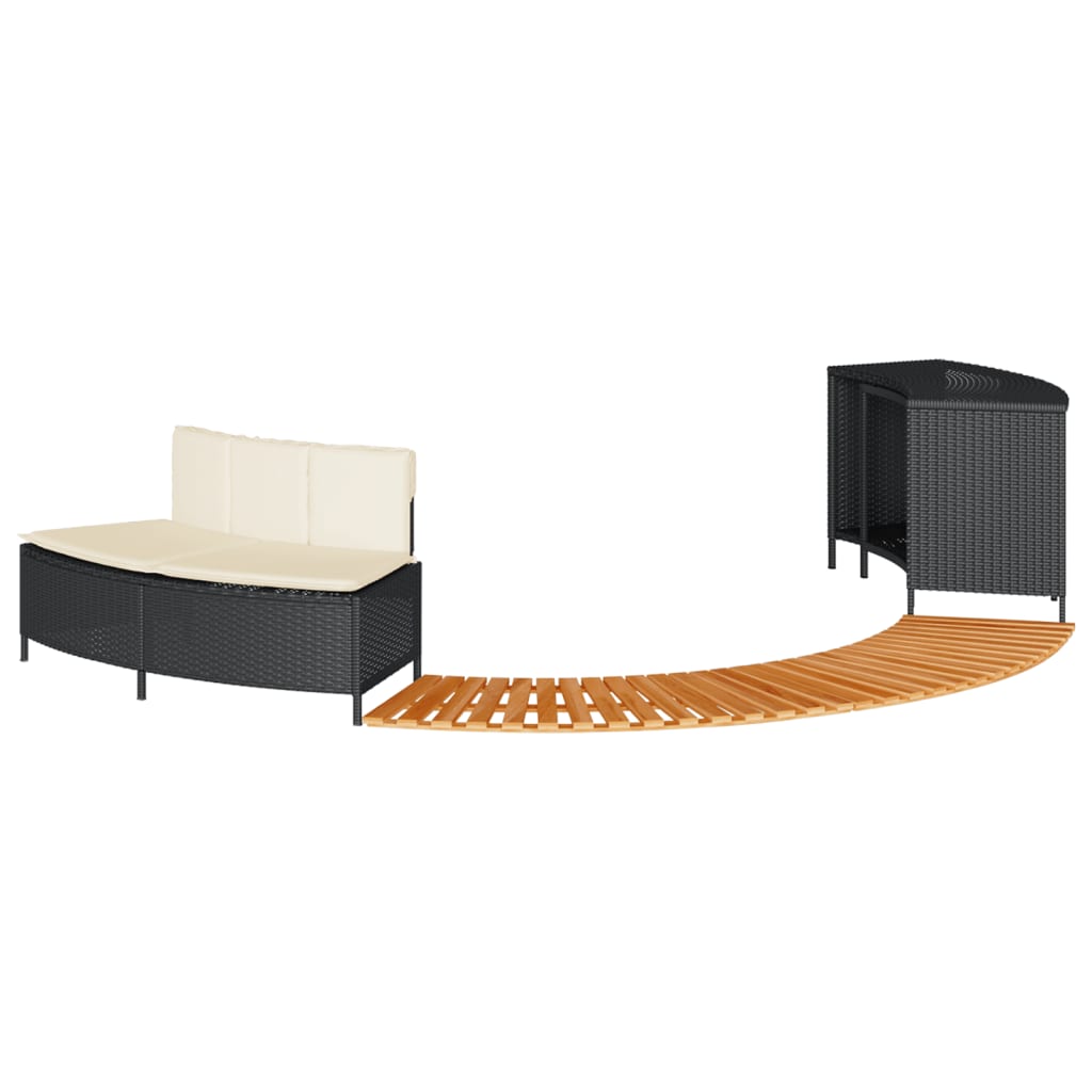 Whirlpool-Umrandung Poly-Rattan Und Massivholz Akazie