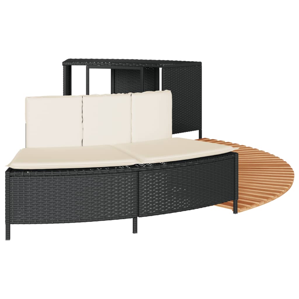 Whirlpool-Umrandung Poly-Rattan Und Massivholz Akazie
