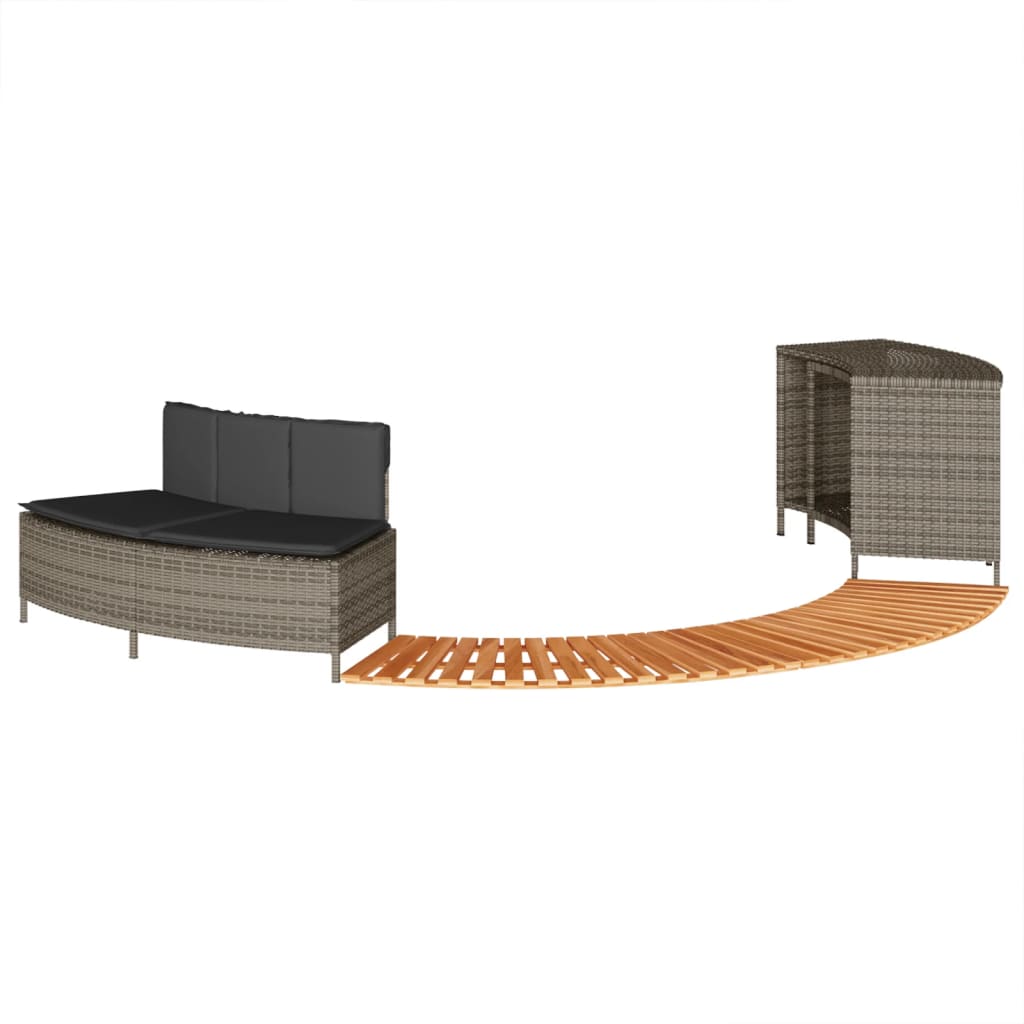 Whirlpool-Umrandung Poly Rattan Und Massivholz Akazie