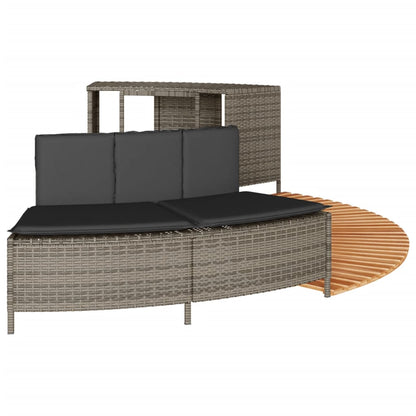 Whirlpool-Umrandung Poly Rattan Und Massivholz Akazie
