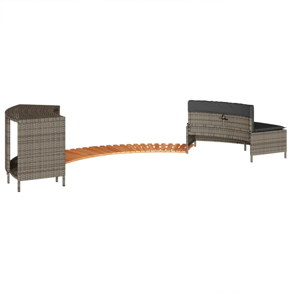 Whirlpool-Umrandung Poly Rattan Und Massivholz Akazie