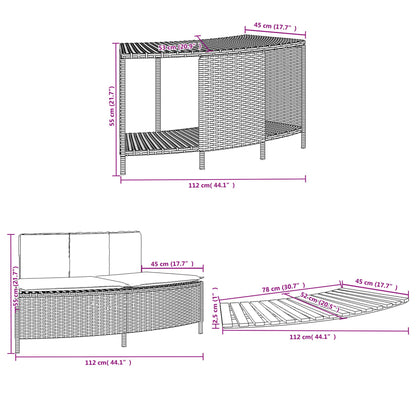 Whirlpool-Umrandung Poly Rattan Und Massivholz Akazie