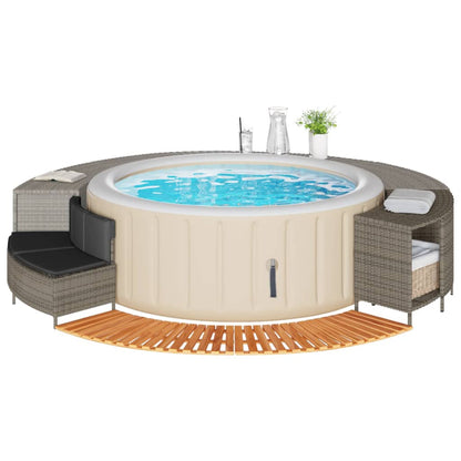 Whirlpool-Umrandung Poly Rattan Und Massivholz Akazie