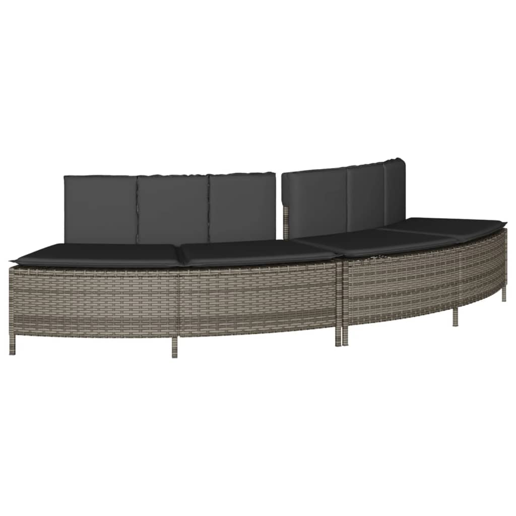 Whirlpool-Bänke Mit Auflagen 2 Stk. Poly Rattan