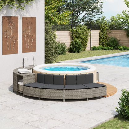 Whirlpool-Bänke Mit Auflagen 2 Stk. Poly Rattan