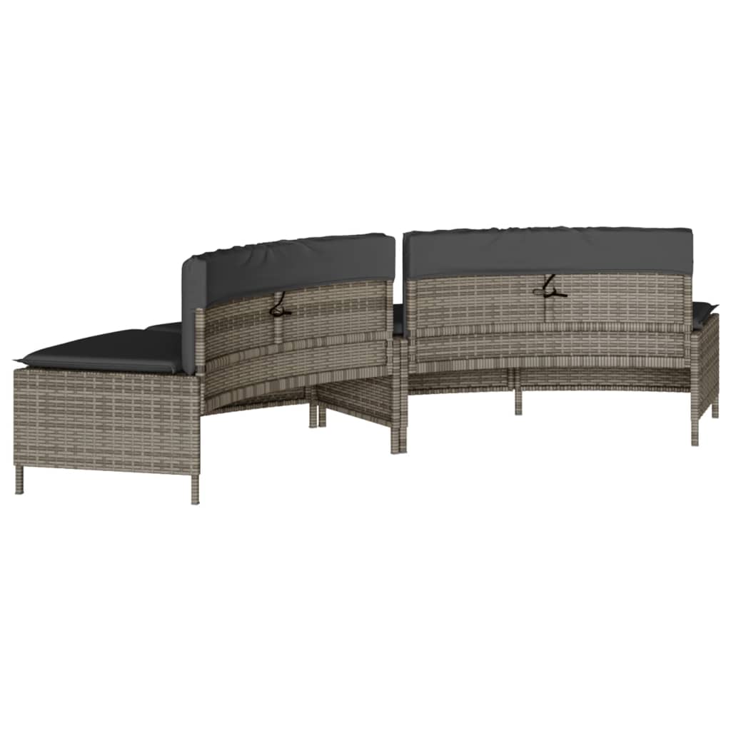 Whirlpool-Bänke Mit Auflagen 2 Stk. Poly Rattan