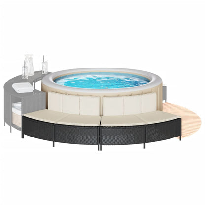 Whirlpool-Bänke Mit Auflagen 2 Stk. Poly Rattan