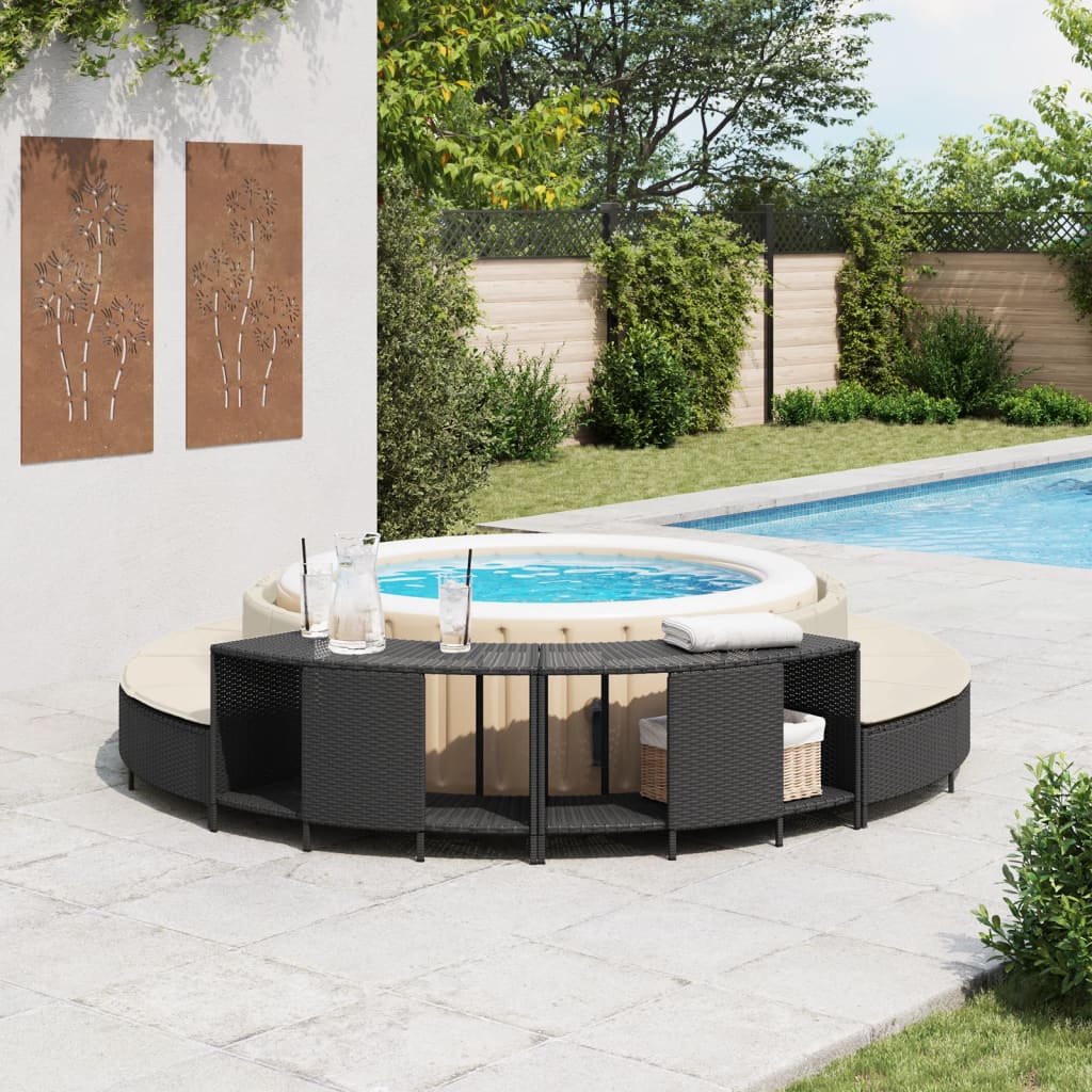 Outdoor-Regale Für Whirlpool 2 Stk. Poly Rattan